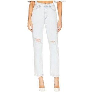 We Wore What High Rise Curvy Crop Straight Leg Jean - Super Light Wash - Size 26